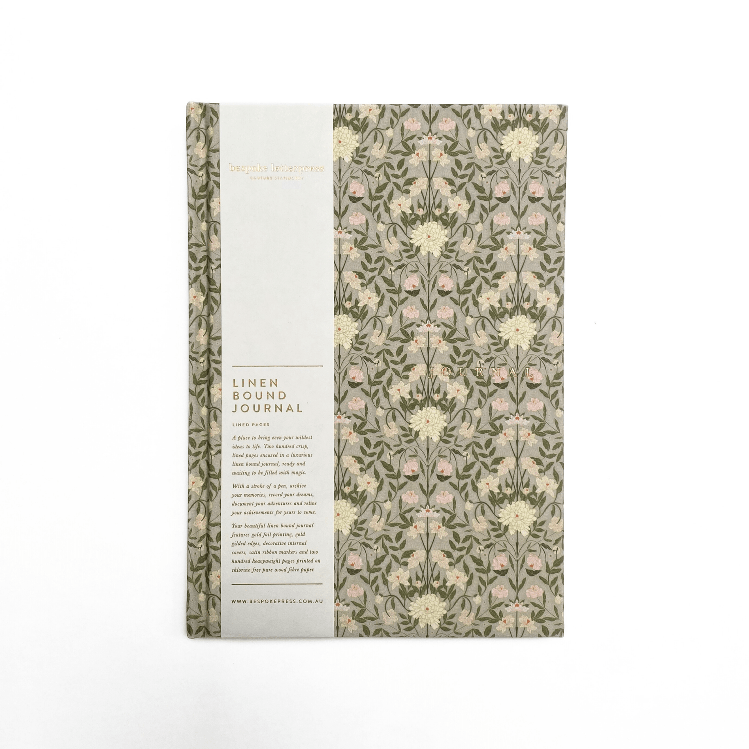 Bespoke Press Lined Linen Bound Journal Bloomiere The Flower Crate bespoke-press-lined-linen-bound-journal-bloomiere-the-flower-crate
