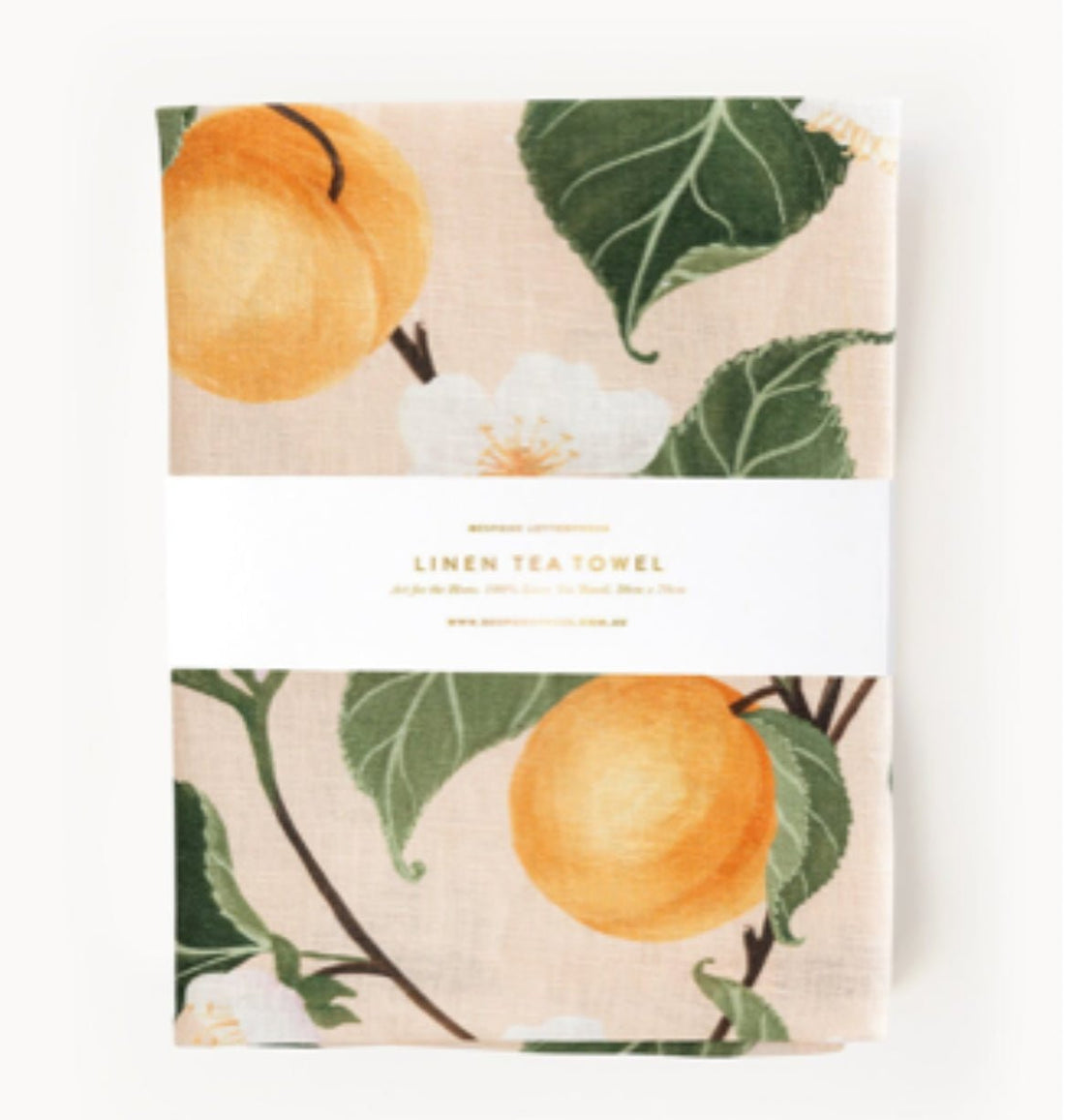 Bespoke Press - Peaches 100% Linen Tea Towel - The Flower Crate