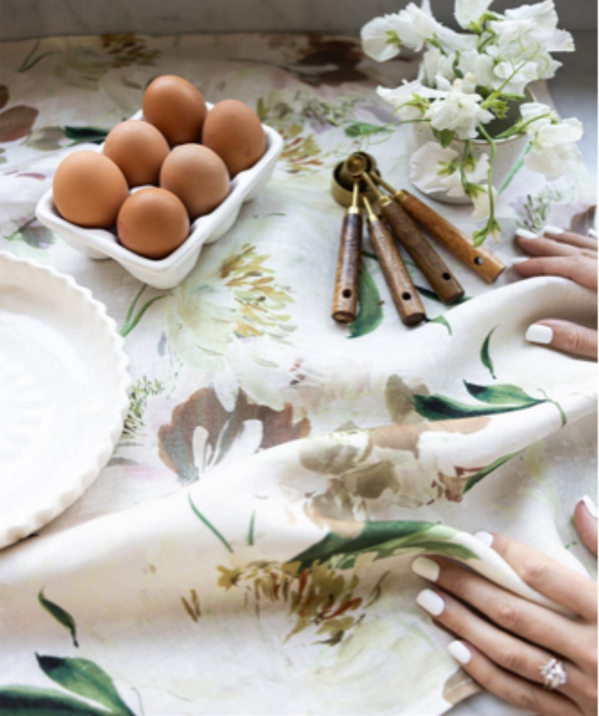 Bespoke Press - Peony Study 100% Linen Tea Towel - The Flower Crate