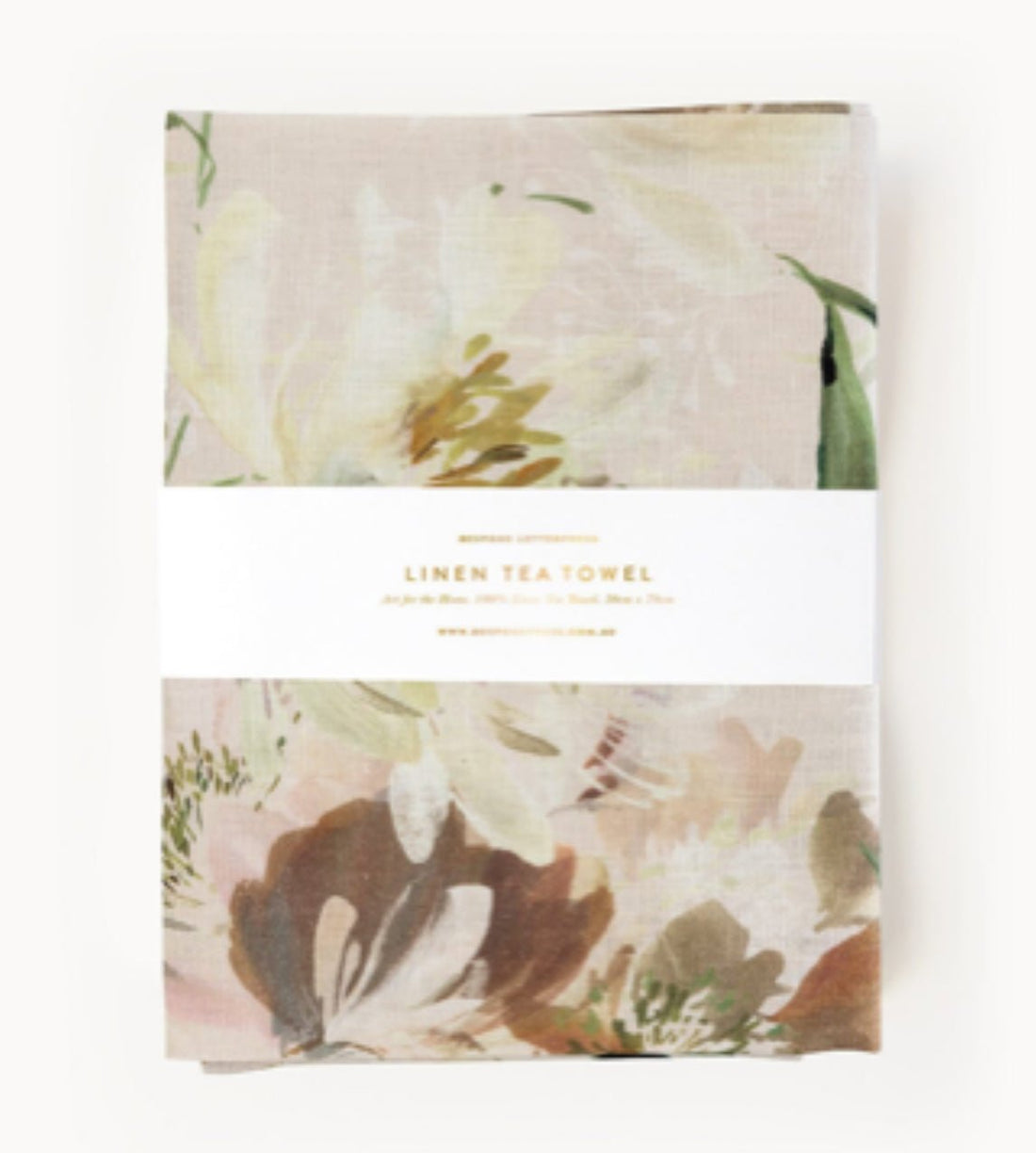Bespoke Press - Peony Study 100% Linen Tea Towel - The Flower Crate