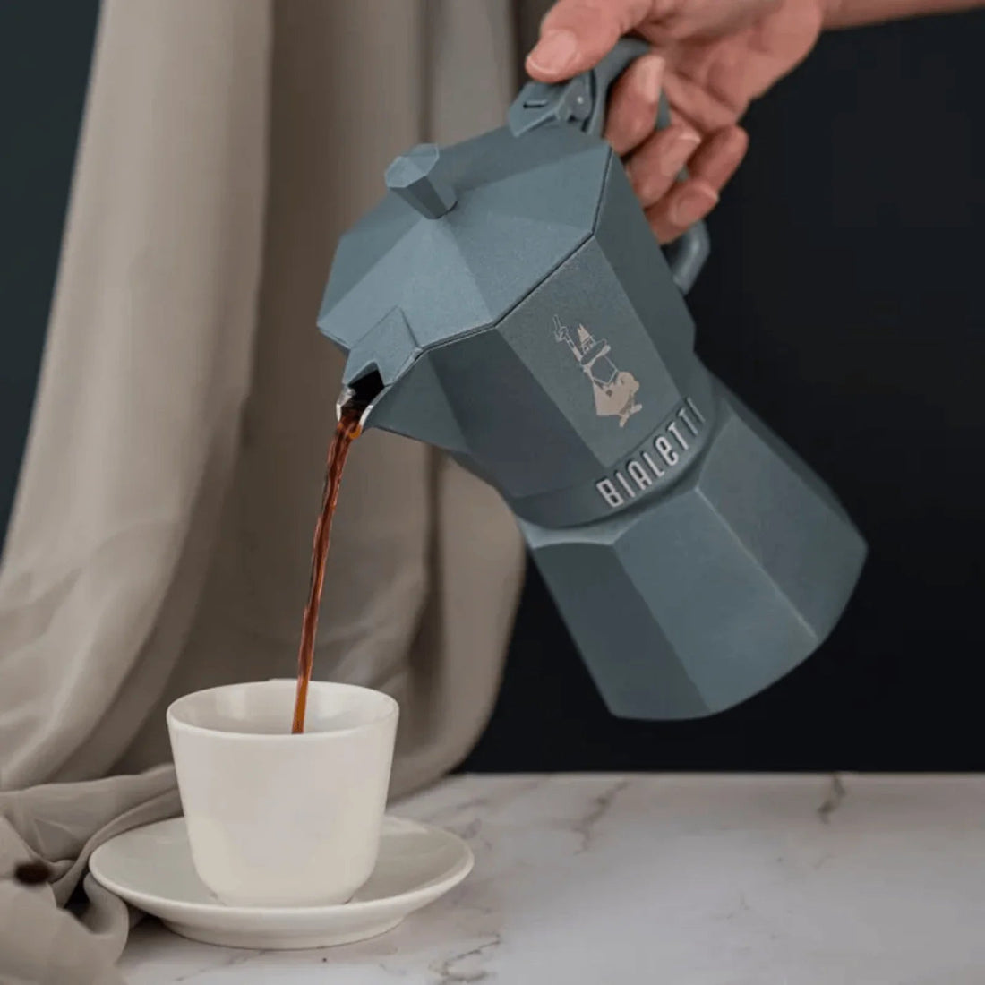 Bialetti - Grey Moka Exclusive Induction, 6 Cup - The Flower Crate