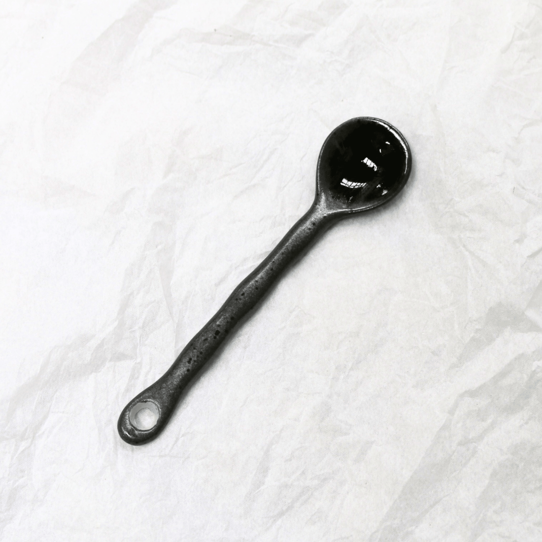 Black Speckle Porcelain Spoon - The Flower Crate