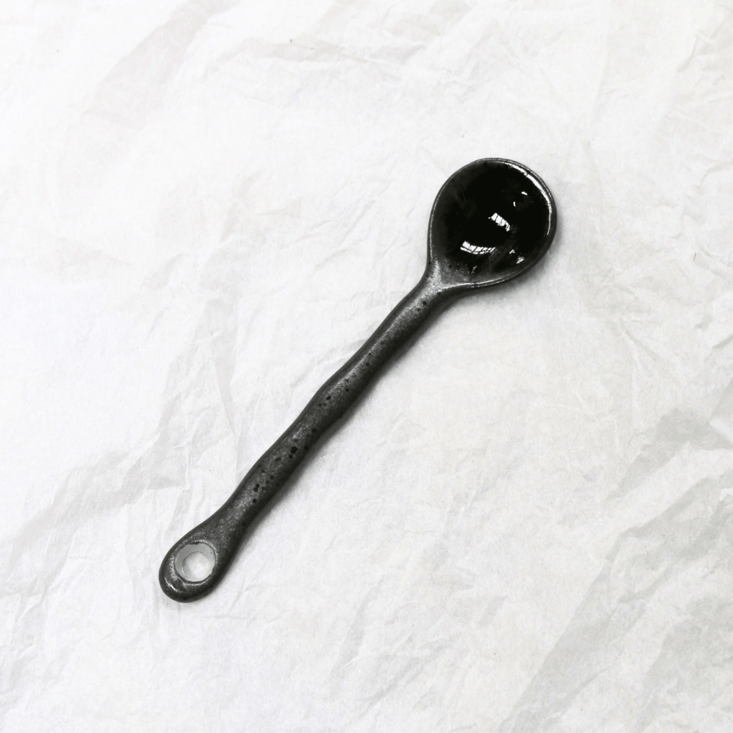 Black Speckle Porcelain Spoon - The Flower Crate