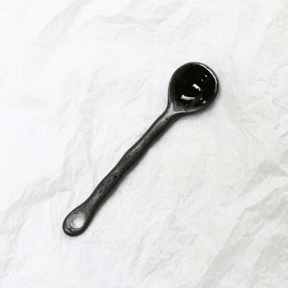Black Speckle Porcelain Spoon - The Flower Crate