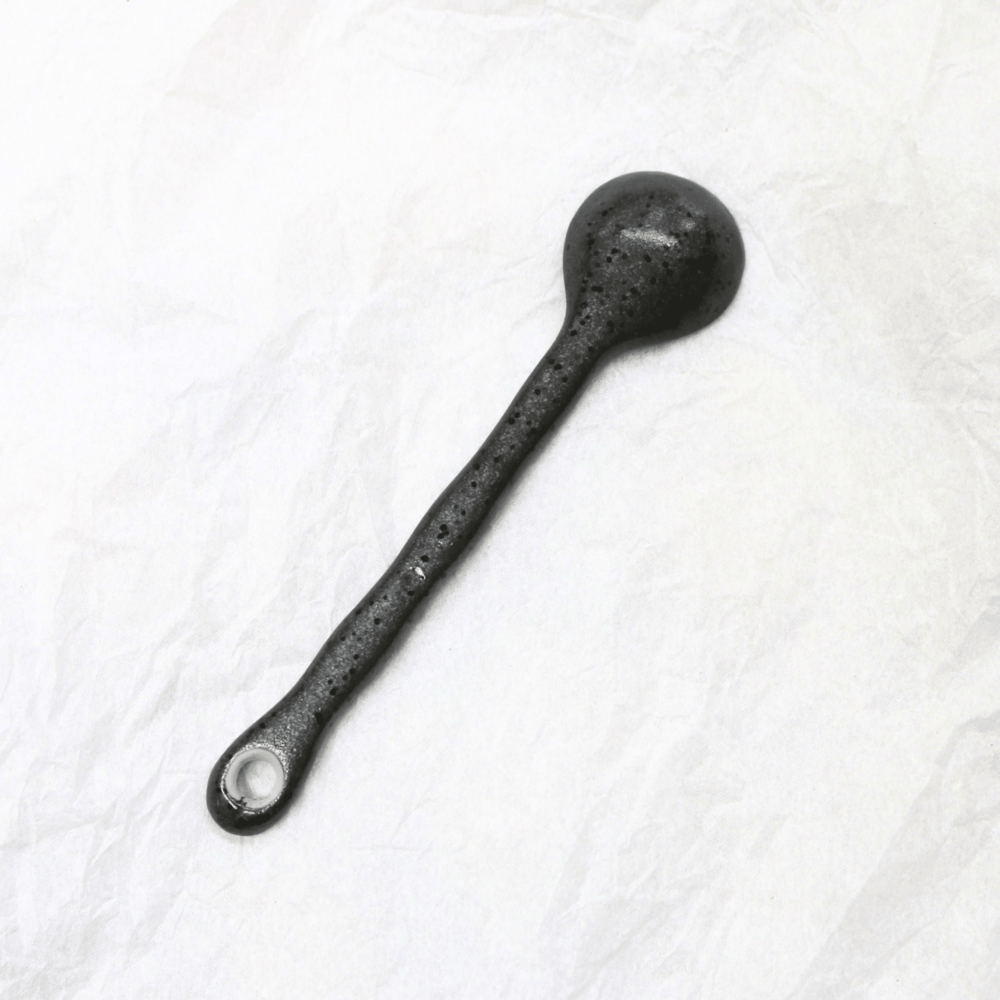 Black Speckle Porcelain Spoon - The Flower Crate