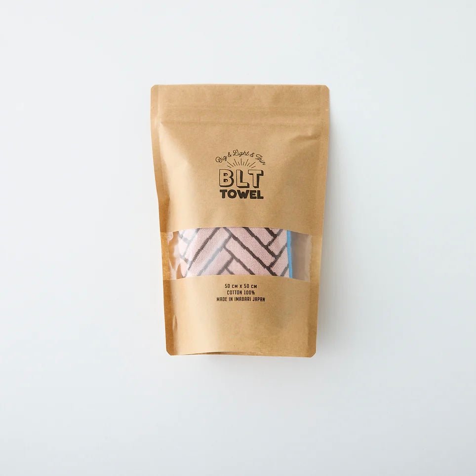 BLT Imabari Towel - Pink Herringbone - The Flower Crate