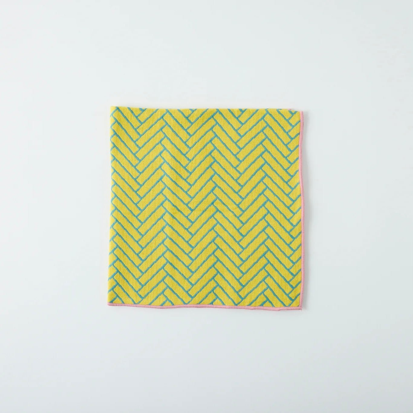 BLT Imabari Towel - Yellow Herringbone - The Flower Crate