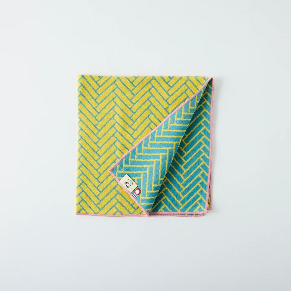 BLT Imabari Towel - Yellow Herringbone - The Flower Crate