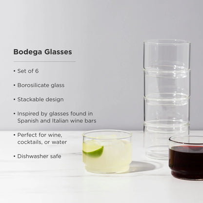 Bodega Glasses, Set 6 by Viski - The Flower Crate