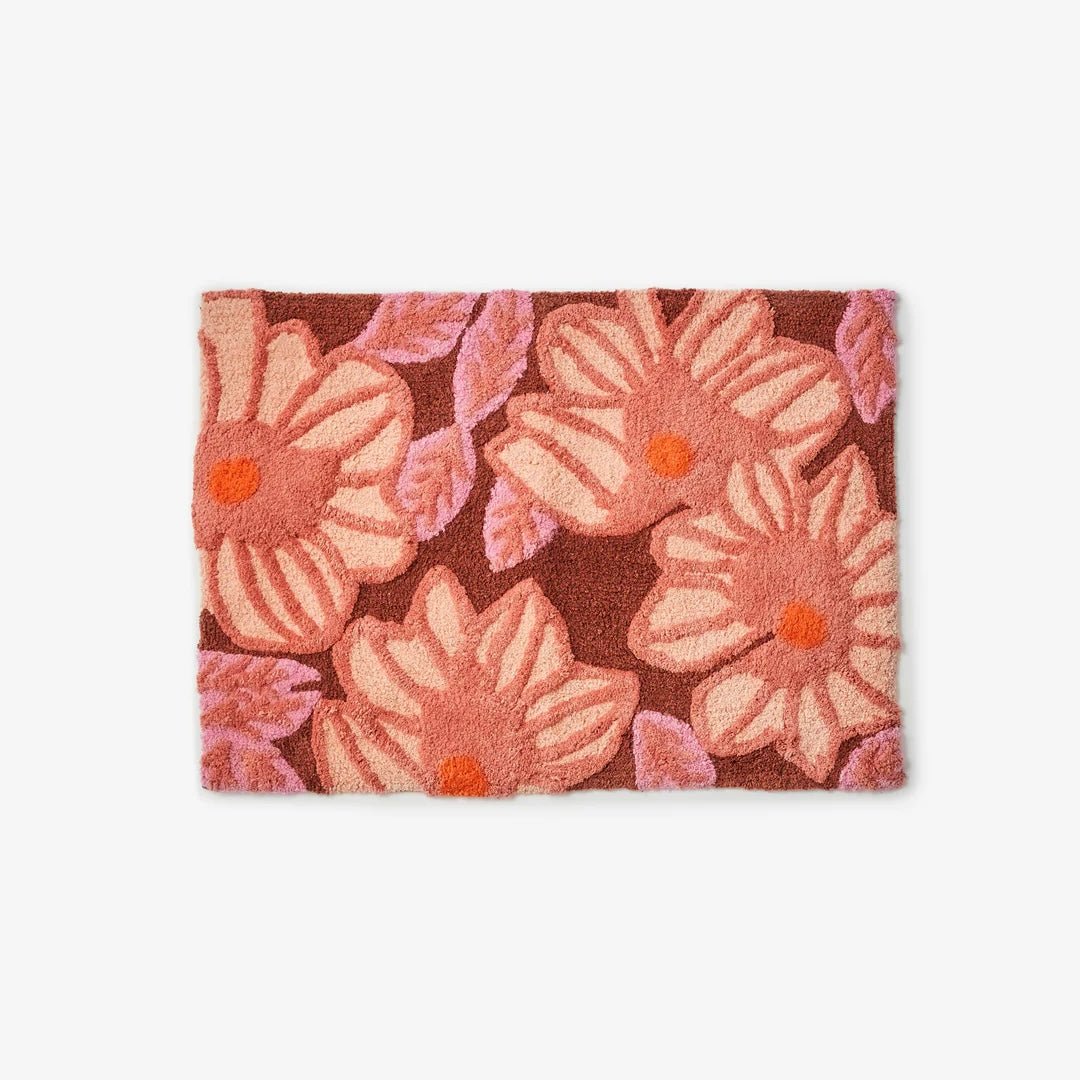 Bonnie &amp; Neil Bath Mat - Azalea Pink - The Flower Crate