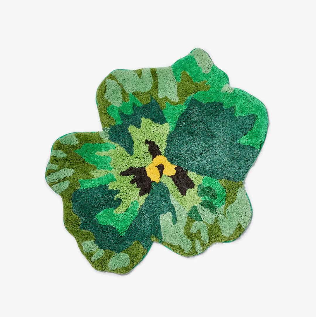 Bonnie &amp; Neil Bath Mat - Green Pansy - The Flower Crate