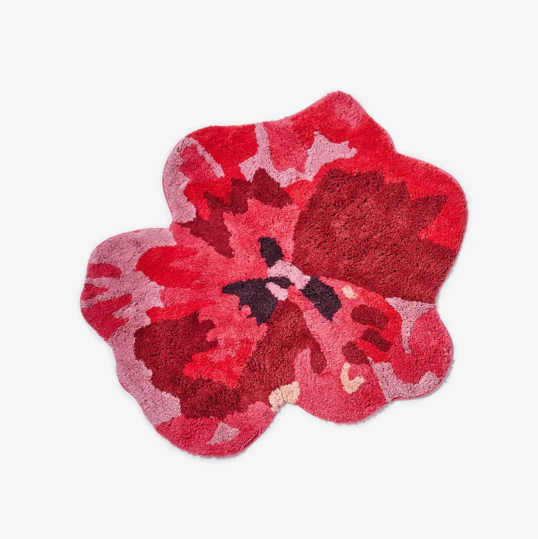 Bonnie &amp; Neil Bath Mat - Pink Pansy - The Flower Crate