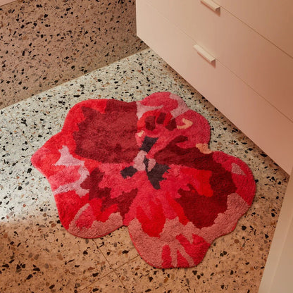 Bonnie &amp; Neil Bath Mat - Pink Pansy - The Flower Crate