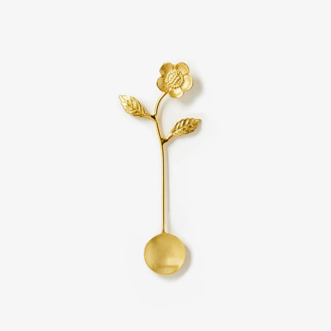 Bonnie & Neil - Brass Wild Flower Teaspoon - The Flower Crate
