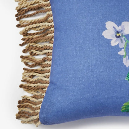 Bonnie &amp; Neil - Cottage Garden Blue Linen Cushion - The Flower Crate