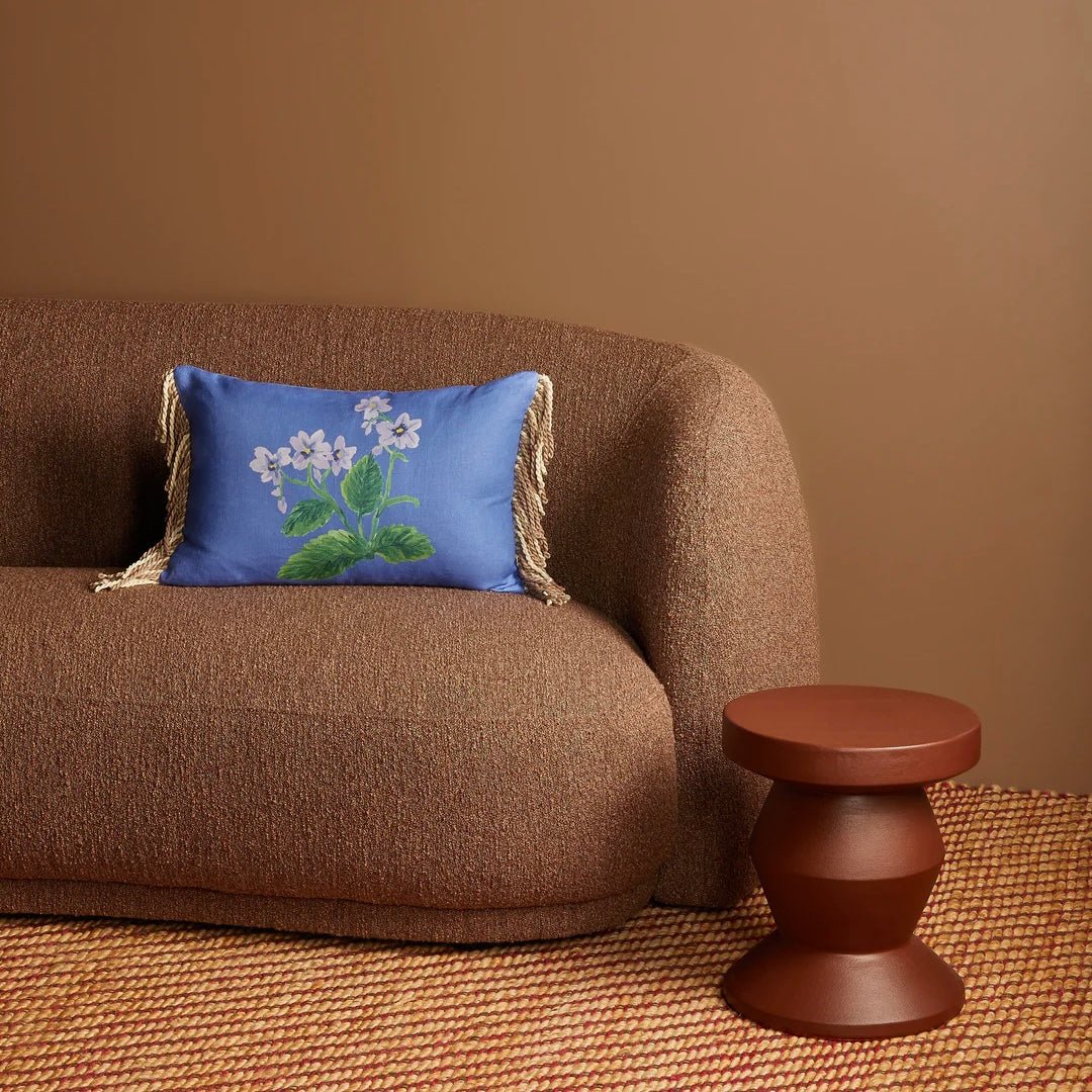 Bonnie & Neil - Cottage Garden Blue Linen Cushion - The Flower Crate