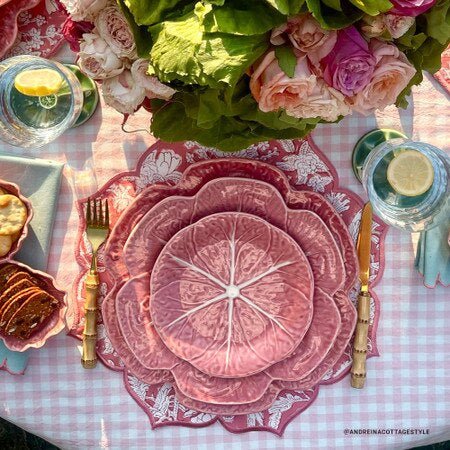 Bordallo Pinheiro - Pink Cabbage, Charger Plate - The Flower Crate