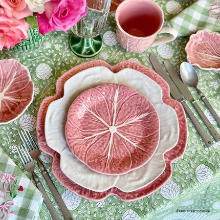 Bordallo Pinheiro - Pink Cabbage, Plate - The Flower Crate