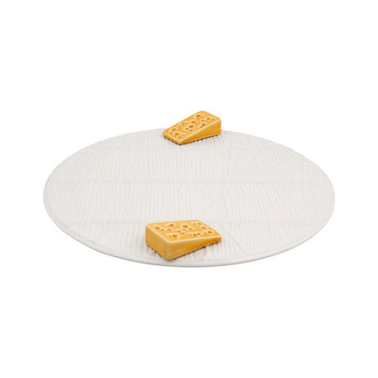 Bordallo Pinheiro - White Cheese Tray with Cheese - The Flower Crate