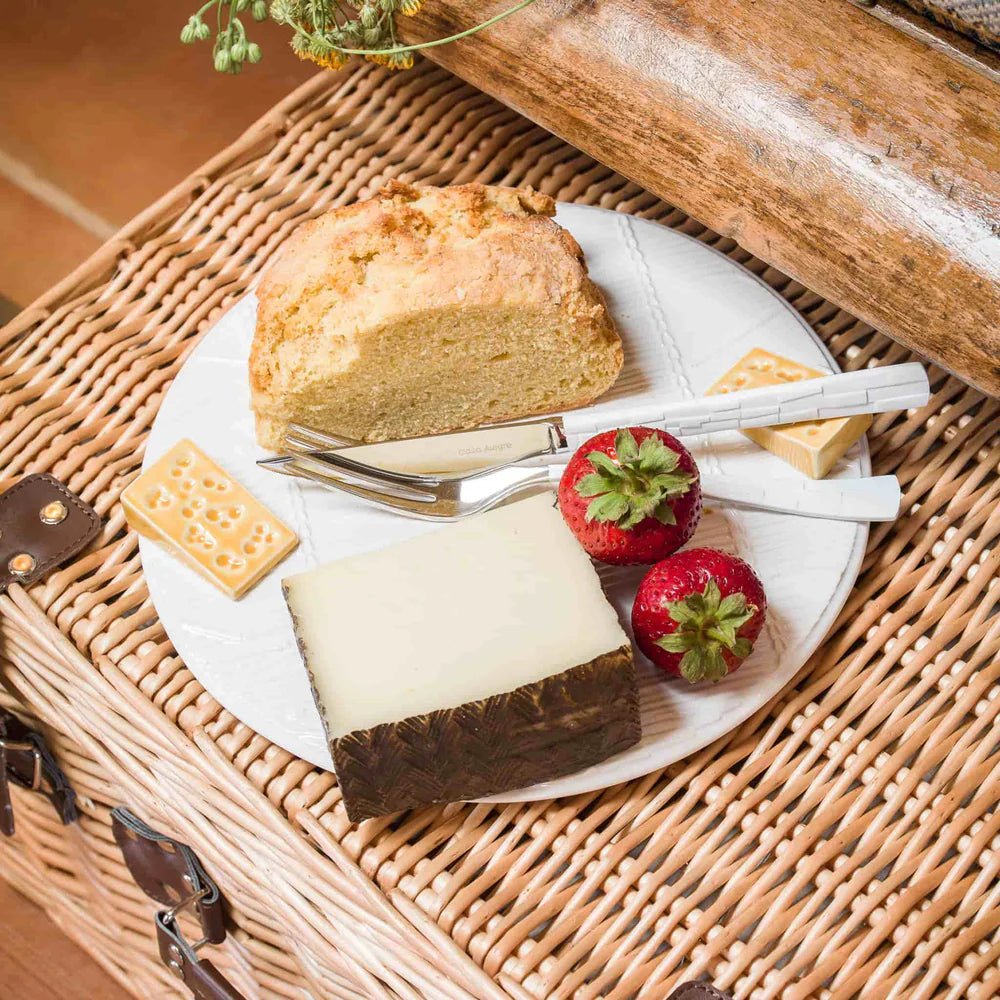 Bordallo Pinheiro - White Cheese Tray with Cheese - The Flower Crate