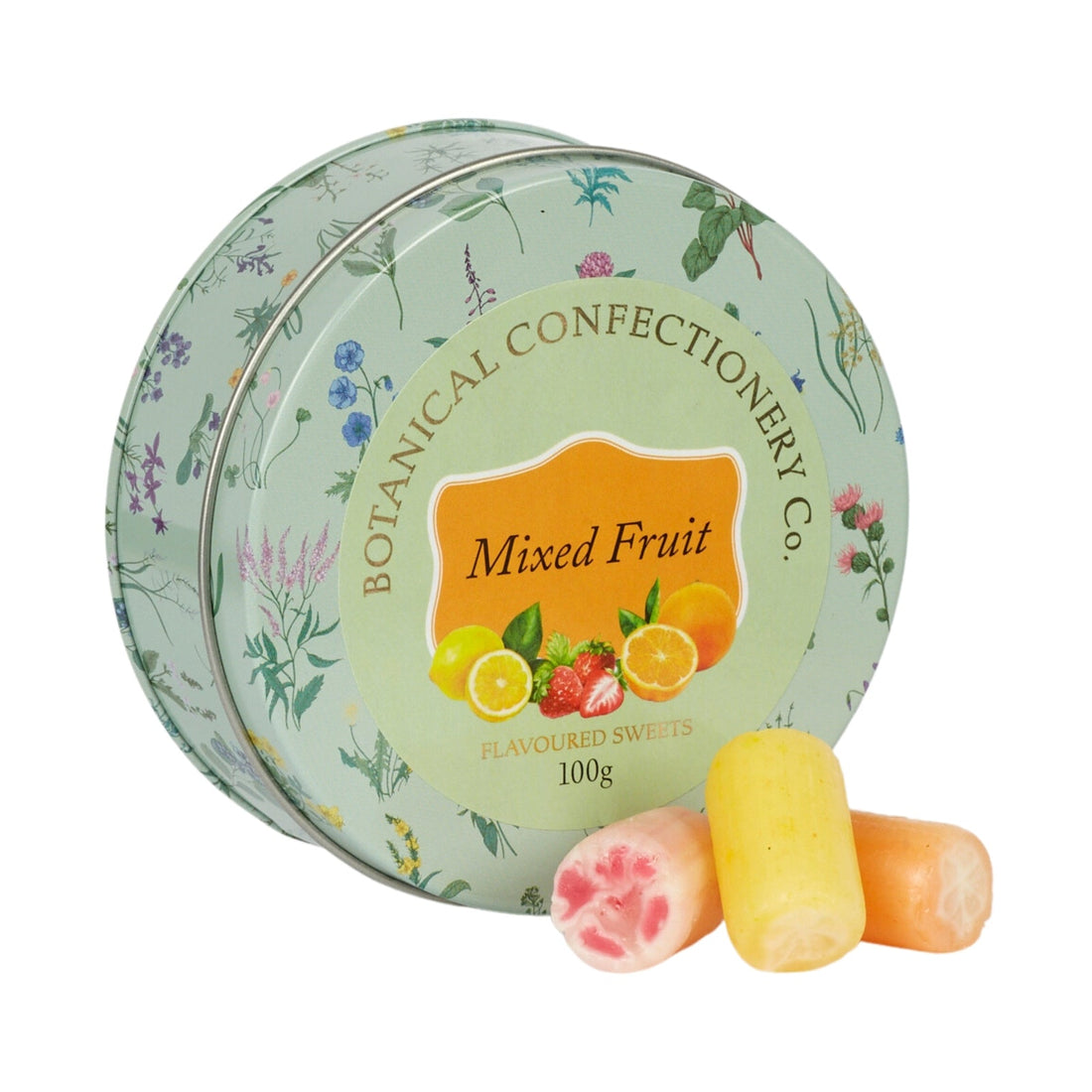 Botanical Confectionery Co - Mixed Fruit Boiled Sweets Tin - The Flower Crate