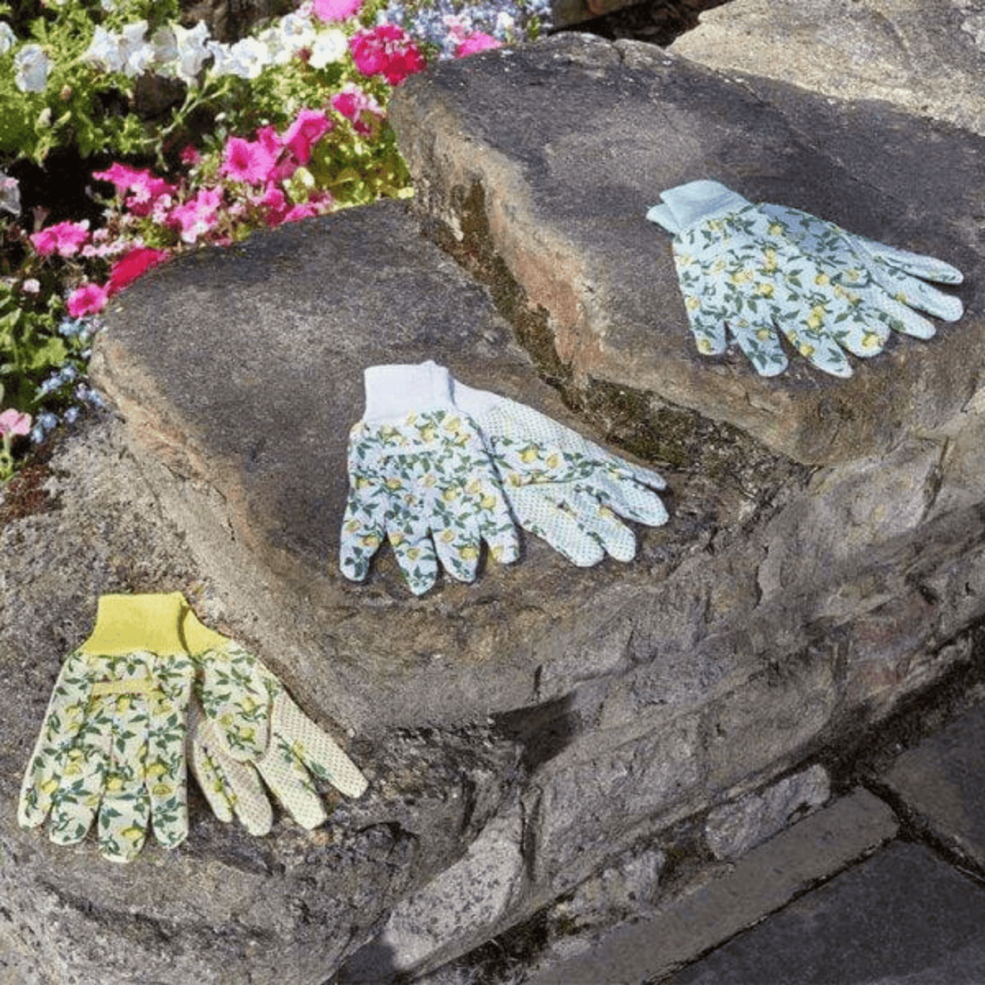 Briers - 3 Pack Cotton Grip Gardening Gloves, Sicilian Lemon - The Flower Crate