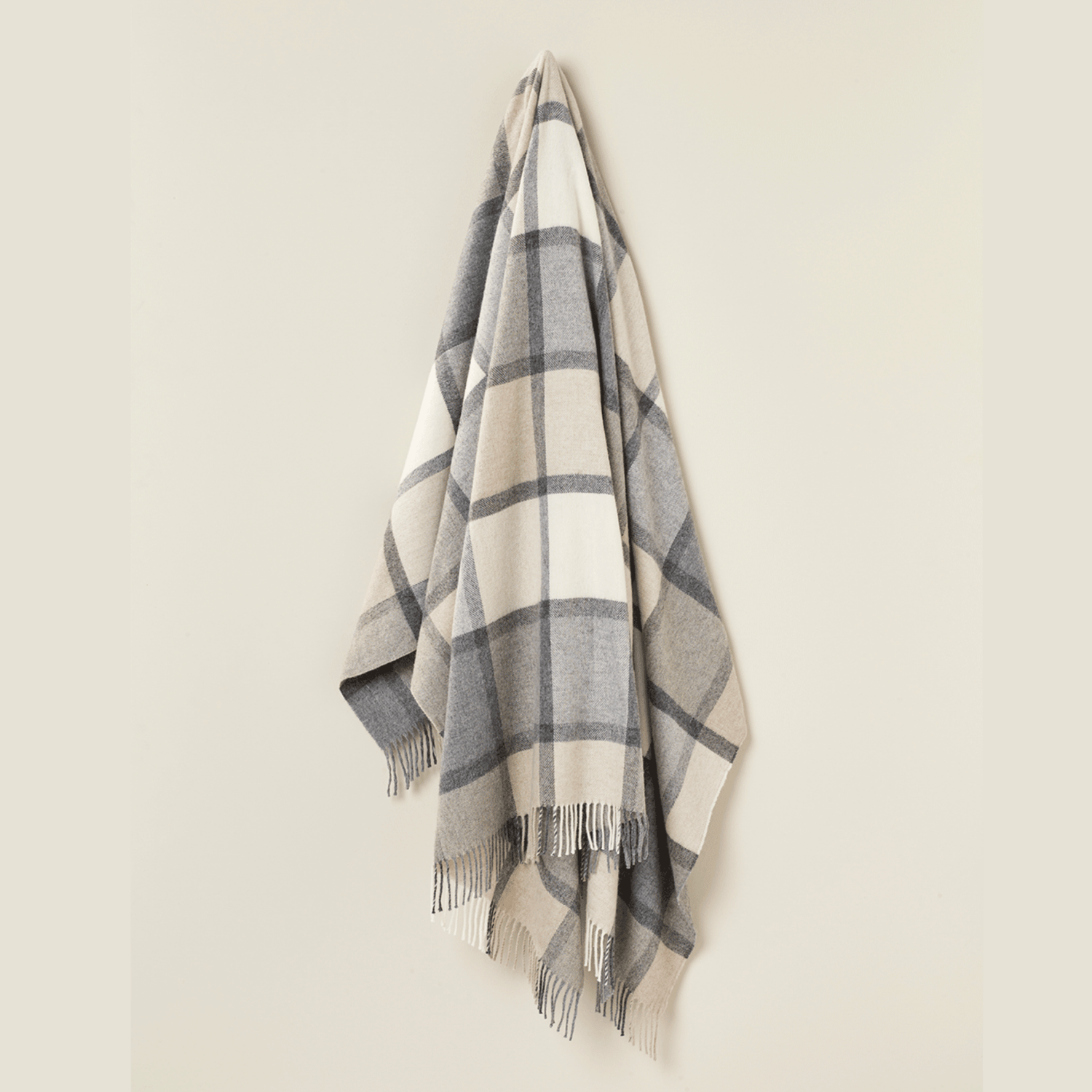 Bronte by Moon - Pure Wool Throw, Windowpane - The Flower Crate