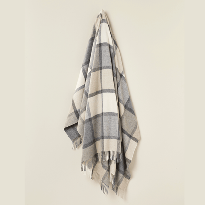 Bronte by Moon - Pure Wool Throw, Windowpane - The Flower Crate