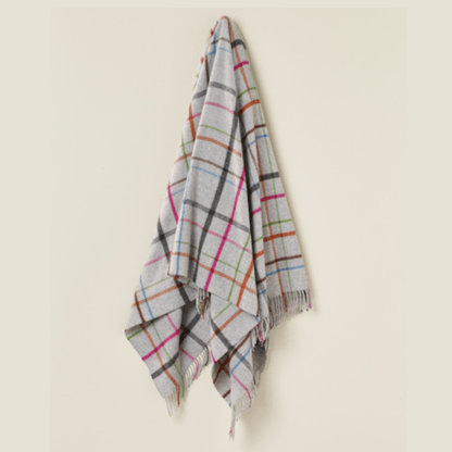 Bronte by Moon - Pure Wool Throw, Windowpane Multi - The Flower Crate