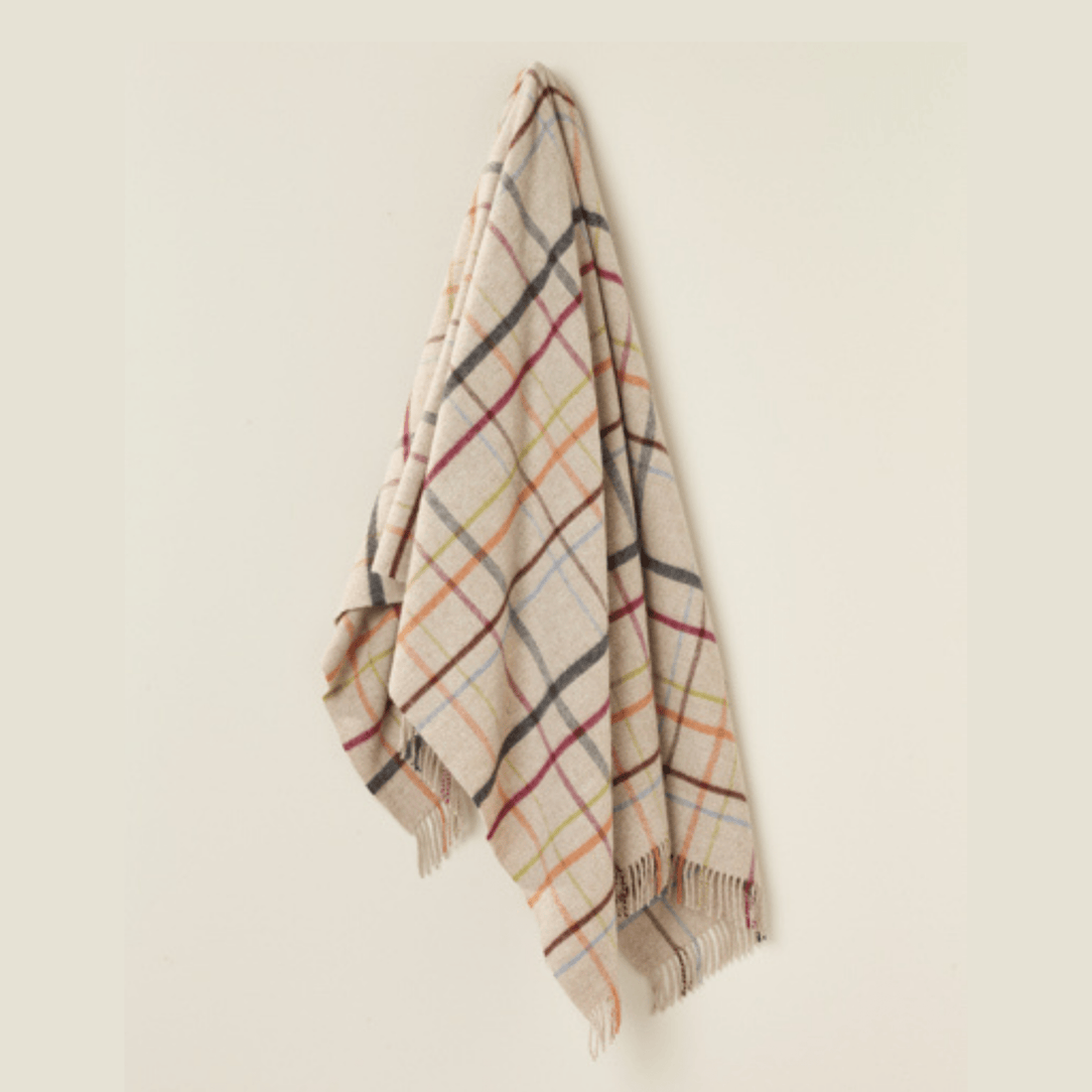 Bronte by Moon - Pure Wool Throw, Windowpane Multi - The Flower Crate