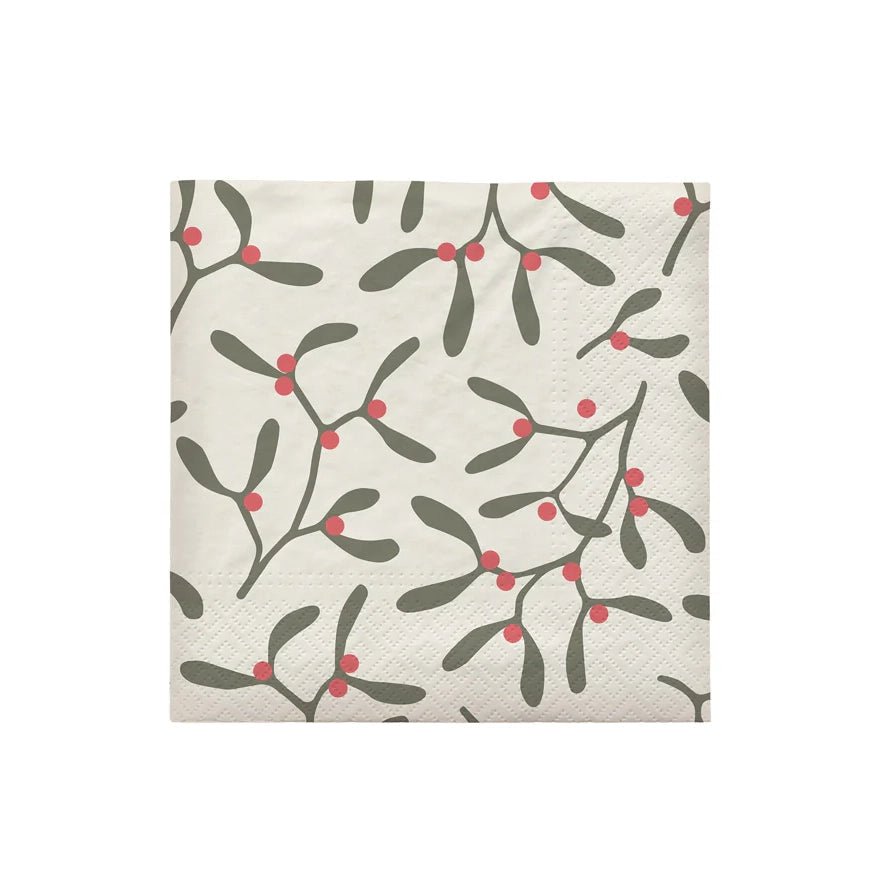 Broste - Mistletoe Paper Napkins - The Flower Crate