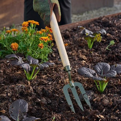 Burgon &amp; Ball - BoronGreen Mid Handled Fork - The Flower Crate