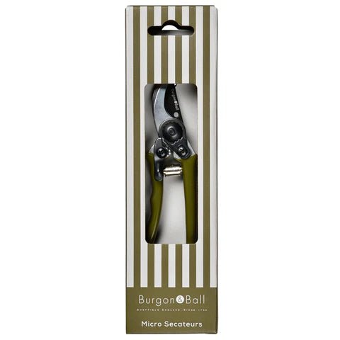Burgon &amp; Ball - Collectors Olive Micro Secateurs - The Flower Crate