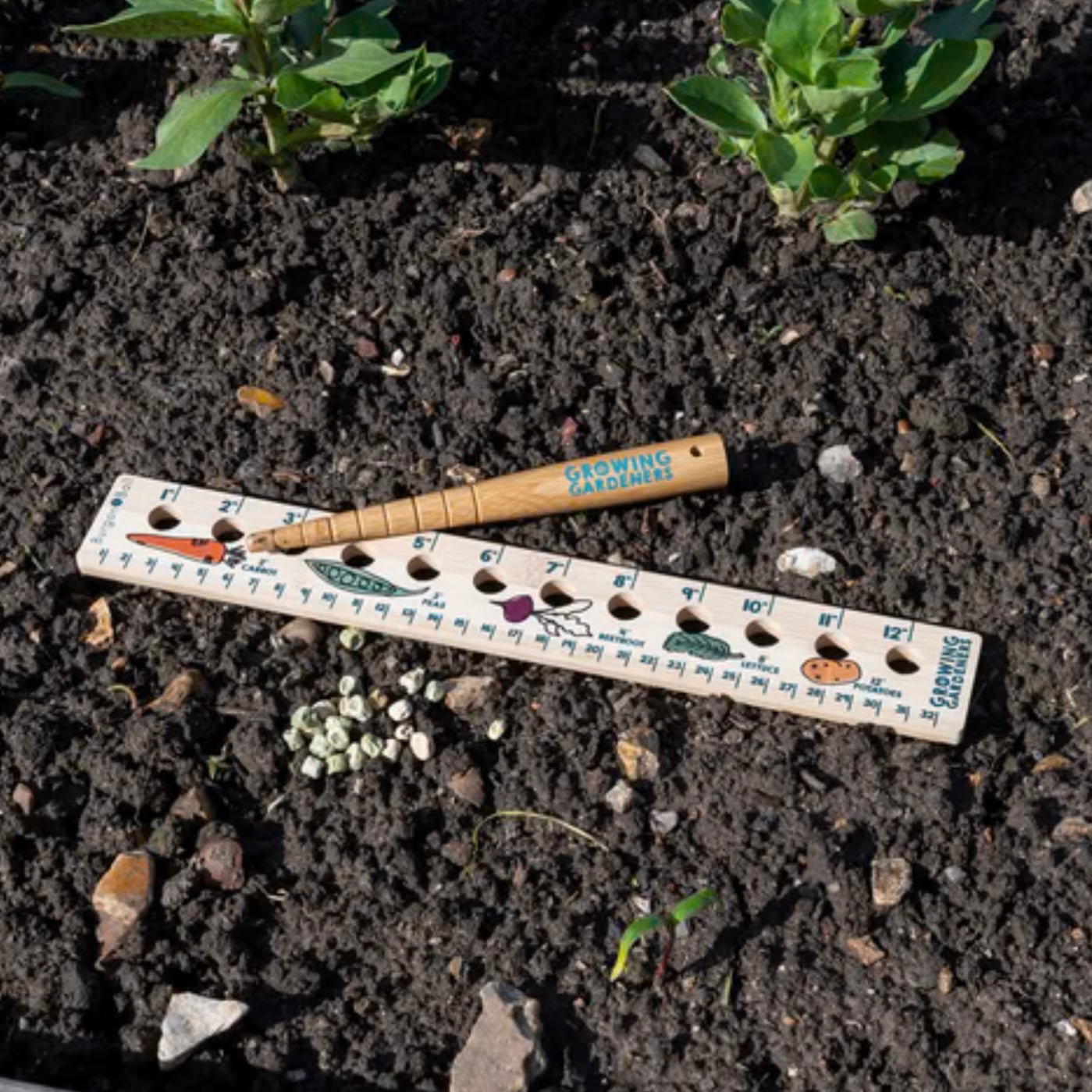 Burgon &amp; Ball - Growing Gardeners Seed Ruler &amp; Dibblet - The Flower Crate