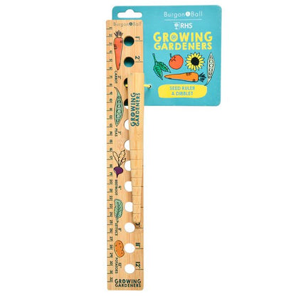 Burgon &amp; Ball - Growing Gardeners Seed Ruler &amp; Dibblet - The Flower Crate