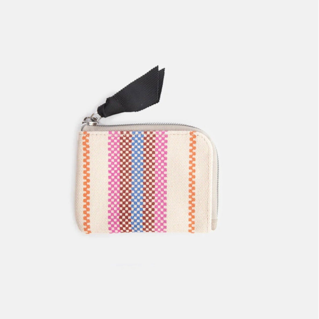 Caroline Gardner - Checkerboard Stripe Canvas Corner Purse - The Flower Crate