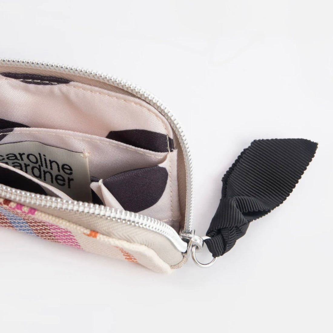 Caroline Gardner - Checkerboard Stripe Canvas Corner Purse - The Flower Crate