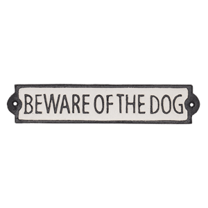 Cast Iron &quot;Beware of the Dog&quot; Sign - The Flower Crate