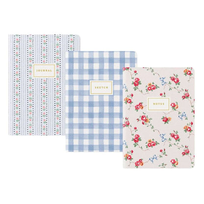 Cath Kidston - Blue Floral Stitched Notebook Set