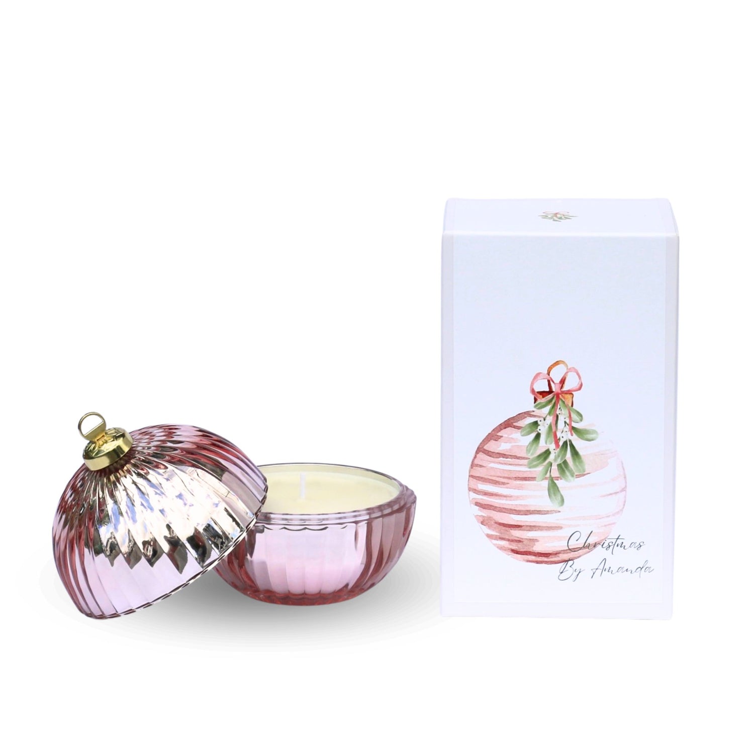 Christmas Bauble Candle - Ebony Rose - The Flower Crate