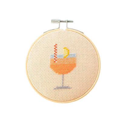 Cotton Clara - Aperol Spritz Cross Stitch Kit - The Flower Crate