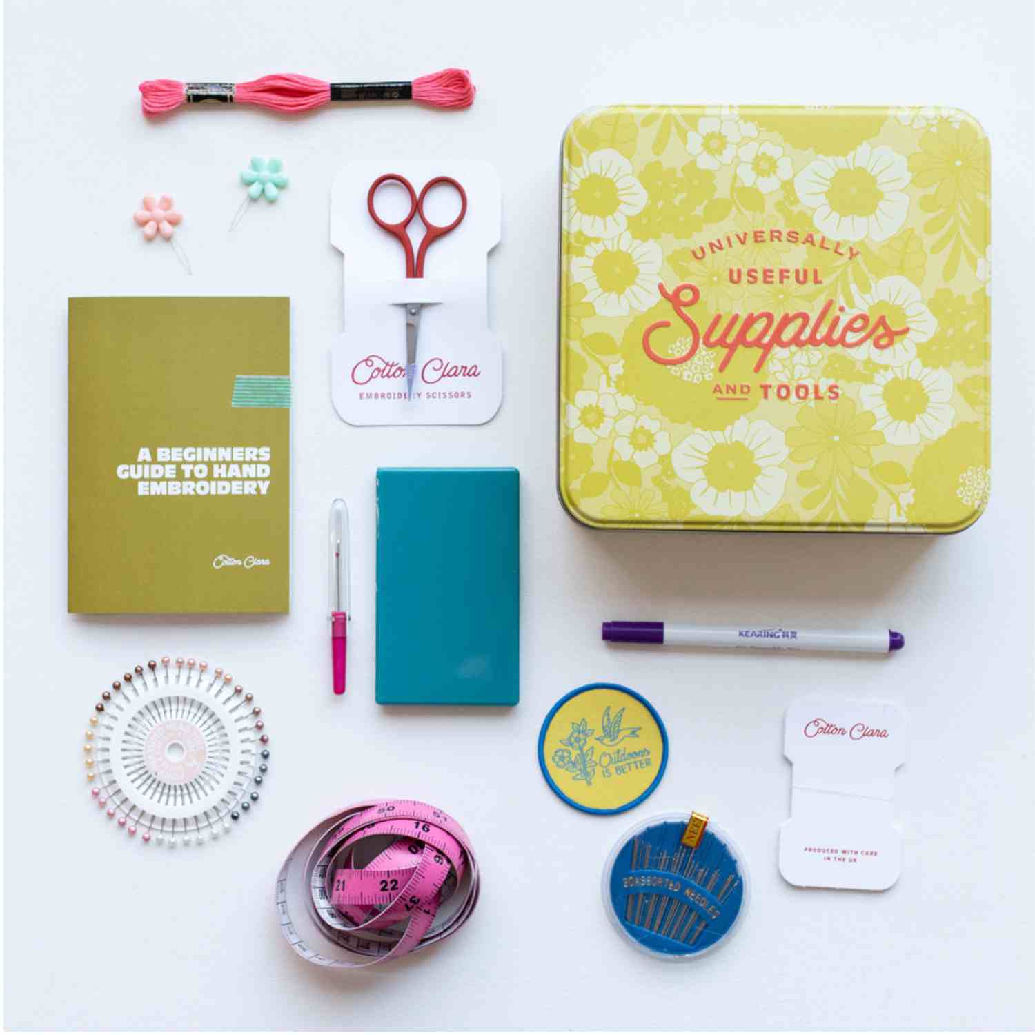 Cotton Clara - Embroidery Starter Kit Tin - The Flower Crate
