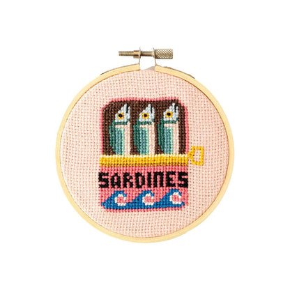 Cotton Clara - Sardines Cross Stitch Kit - The Flower Crate