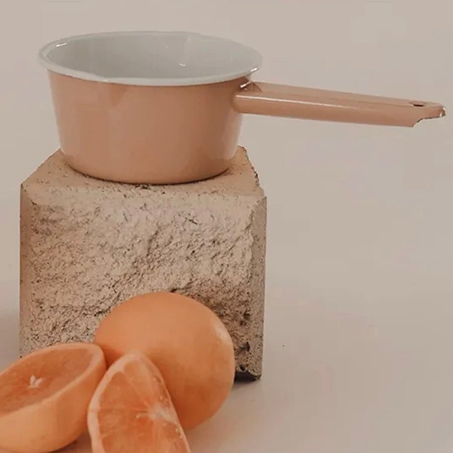 Dishy - Enamel Milk Pan, Clay - The Flower Crate