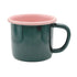 Dishy Enamelware 400mL Mug - Dark Green & Pink - The Flower Crate
