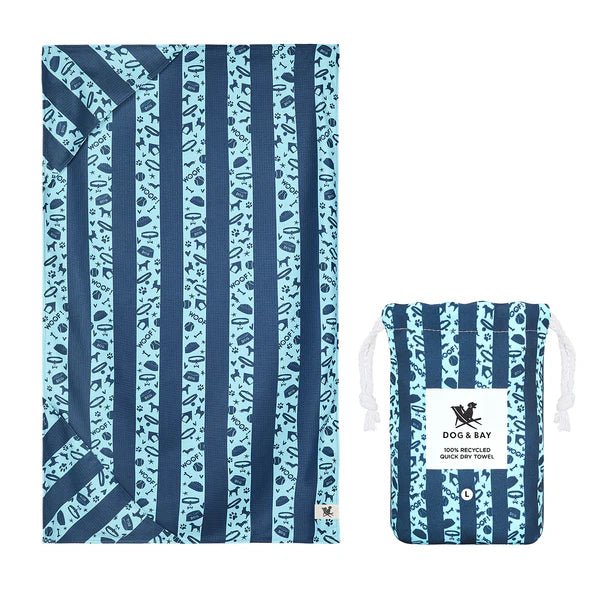 Dock &amp; Bay - Dog Towel, Bark Blue - The Flower Crate