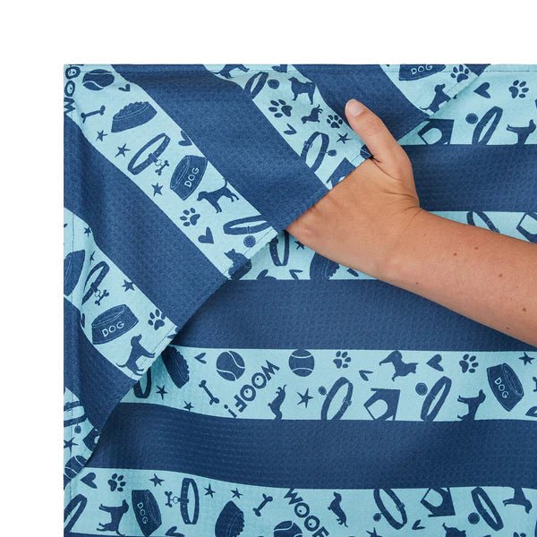 Dock &amp; Bay - Dog Towel, Bark Blue - The Flower Crate