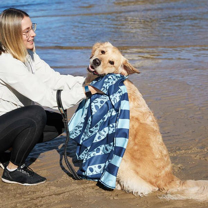 Dock &amp; Bay - Dog Towel, Bark Blue - The Flower Crate