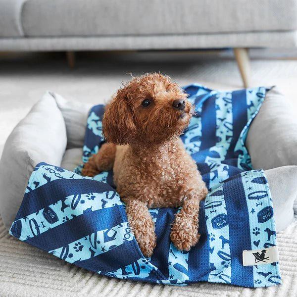 Dock &amp; Bay - Dog Towel, Bark Blue - The Flower Crate