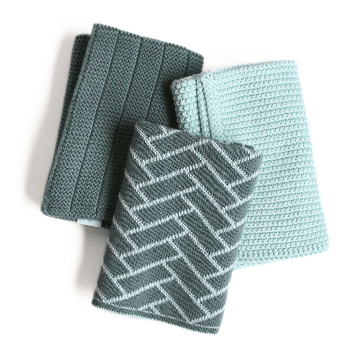 Ecovask - Dishcloth Variety 3 Pk, Sea Foam. Blues Collection - The Flower Crate